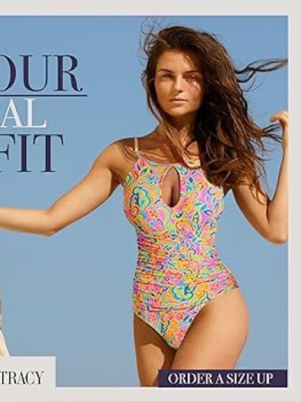 Ellen Tracy Plum High-Neck keyhole slimming One-Piece Swimsuit NWT New - Picture 5 of 6